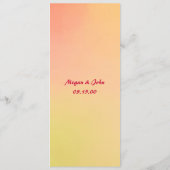 Carte rose de menu de mariage de beau cirque (Dos)