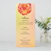 Carte rose de menu de mariage de beau cirque (Debout devant)