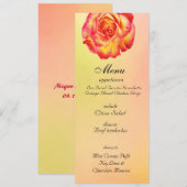 Carte rose de menu de mariage de beau cirque (Devant / Derrière)
