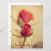 Carte Rose de mon coeur (Devant / Derrière)