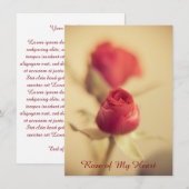 Carte Rose de mon coeur (Devant / Derrière)