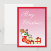 Carte rose de Noël simple et joyeux (Devant / Derrière)