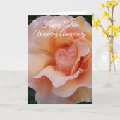 Carte Rose de pêche Personnalisé 50e anniversaire de Mar (Fleur jaune)