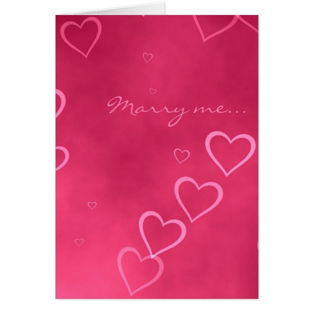 Carte rose de proposition de mariage de coeurs (Devant)