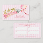 Carte rose de rendez-vous de maquillage de rayure (Devant / Derrière)
