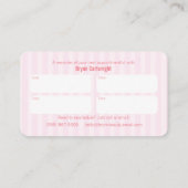 Carte rose de rendez-vous de maquillage de rayure (Dos)