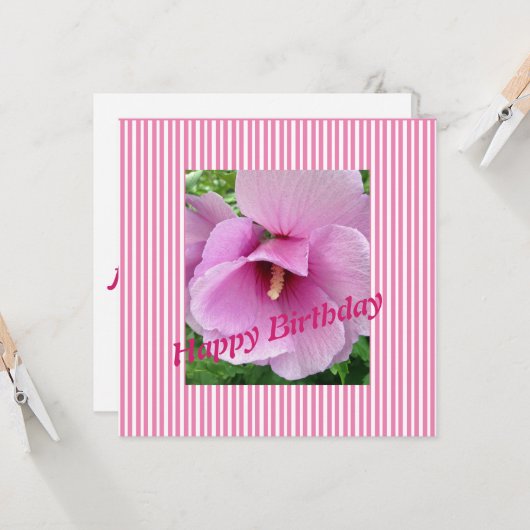 Carte Rose de Sharon Flat Card (Devant/Arrière en situation)