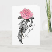 Carte Rose de squelette morte à l'intérieur (Devant)