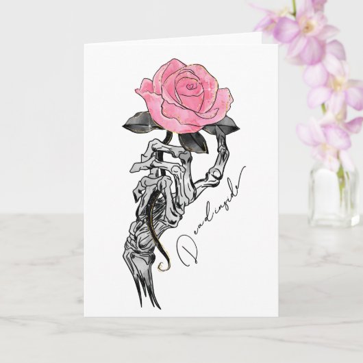 Carte Rose de squelette morte à l'intérieur (Orchidée)