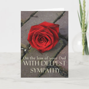 Carte rose de sympathie papa loss