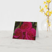 Carte rose de trois (Fleur jaune)