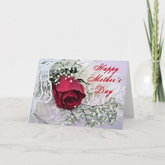 Carte Rose & dentelle pour maman MD 4 z (Devant)