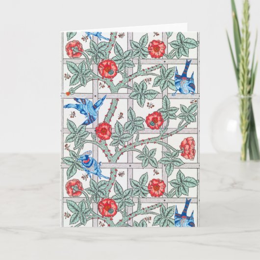 Carte Rose d'Escalades & Petit Oiseau, William Morris (Devant)