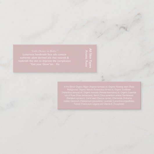 Carte rose d'ingrédient (Devant / Derrière)