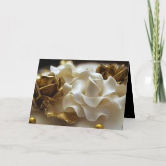 Carte rose d'invitation de mariage d'or et de