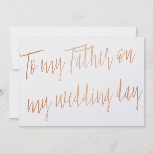Carte Rose d'or "À mon beau-père le jour de mon mariage" (Devant)