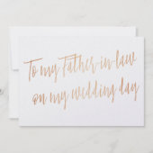 Carte Rose d'or "À mon beau-père le jour de mon mariage" (Devant)
