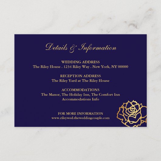 Carte Rose d'or - Bleu (Devant)