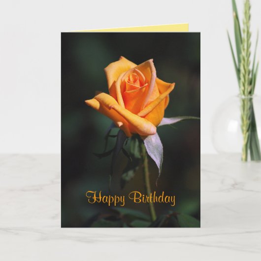 Carte rose d'orange de joyeux anniversaire (Devant)