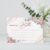 Carte rose doré eucalyptus Message dans une boutei (Debout devant)