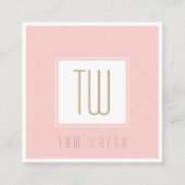 Carte Rose Dorée Élégante avec Monogramme (Devant)