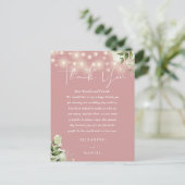 Carte Rose Dusty Greenery Merci Mariage Place (Debout devant)