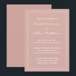 Carte Rose Dusty minimaliste moderne de mariage Invitati<br><div class="desc">Faire-part de mariage contemporaine - CHANGEZ la couleur arrière - plan à n'importe quelle couleur ! SUPPRIMEZ-les ou MODIFIEZ la couleur de l'accent rectangles ! MODIFIEZ les polices,  le texte,  la couleur du texte. Utilisez ce modèle pour concevoir vos propres invitations de mariage uniques et pièces de coordination.</div>