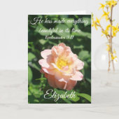 Carte Rose Ecclesiastes Personnalisé Anniversaire (Fleur jaune)