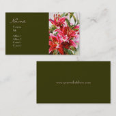 Carte rose élégante de profil d'aquarelle de (Devant / Derrière)