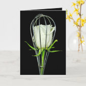 Carte rose en fil de fer whisky anniversaire (Fleur jaune)