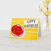 Carte Rose espagnol paysage d'anniversaire (Fleur jaune)