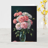 Carte Rose et blanc (Fleur jaune)
