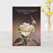 Carte Rose et Buds Scripture Card Psaume 31:24 (Fleur jaune)