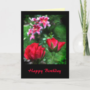 Carte Rose et Lilies Anniversaire