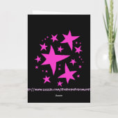 Carte Rose et noir de fille d'anniversaire (Dos)