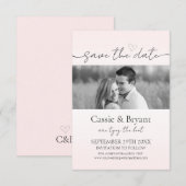 Carte Rose et noir romantique chic Sauvez la date (Devant / Derrière)