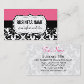 Carte rose et noire avec la damassé (Devant / Derrière)