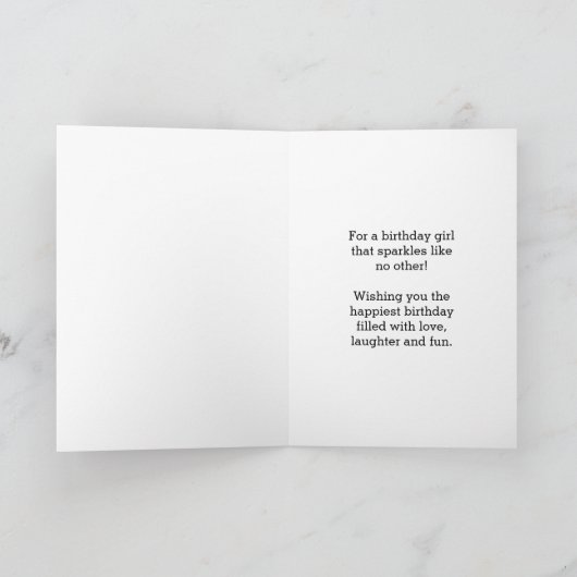 Carte Rose et or 11e anniversaire fille (Intérieur)