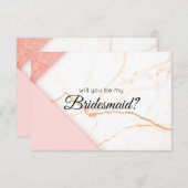 Carte Rose et or modernes serez-vous ma servante d'éduca (Devant / Derrière)