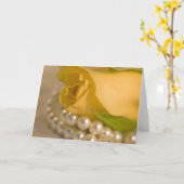 Carte Rose et perles jaunes (Fleur jaune)