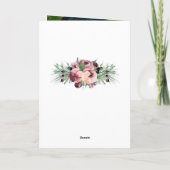 Carte rose et prune moderne joyeux noël photo pliée (Dos)