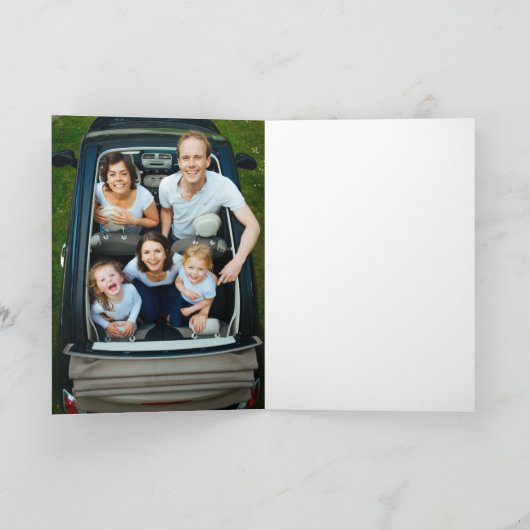 Carte rose et prune moderne joyeux noël photo pliée (Intérieur)