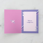 Carte Rose et violet avec photo maman anniversaire (Intérieur)