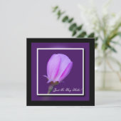 Carte Rose et violet printemps fleurie Bonjour (Debout devant)