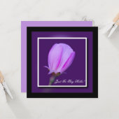 Carte Rose et violet printemps fleurie Bonjour (Devant/Arrière en situation)