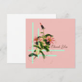 Carte rose fleur (Devant / Derrière)