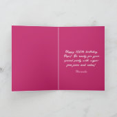 Carte Rose Fleur Rose 100e Anniversaire (Intérieur)