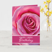 Carte Rose Fleur Rose 100e Anniversaire (Fleur jaune)