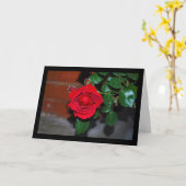 Carte Rose Fleur Rouge (Fleur jaune)