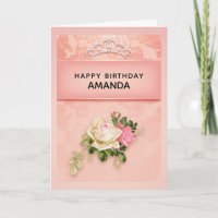 Rose floral avec Couronne de Diamants Princesse An